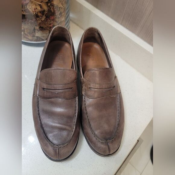 Frye Murray Distressed Leather Penny Loafers Shoes Size 9 - Picture 1 of 12